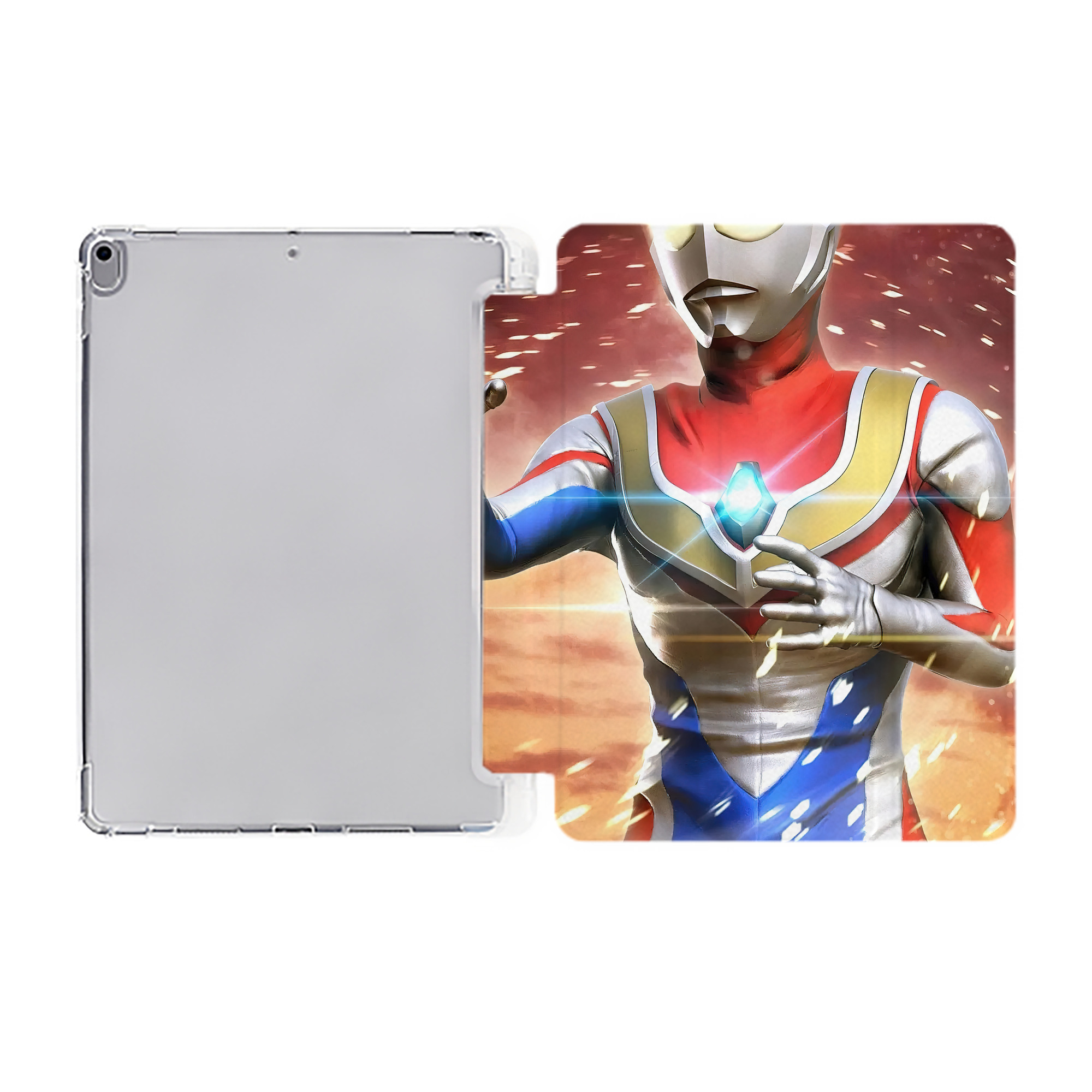 （画像用） ウルトラマン Ultraman IPad ケース ペン収納付き 三つ折りスタンド PUレザー×シリコン 対応機種9.5/10.5/10.9インチ